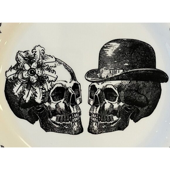 NEW Royal Stafford Party King Skulls Gothic Ceramic Serving, Salad Plate-ENGLAND - Picture 7 of 12